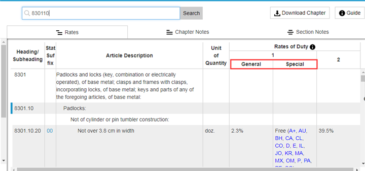 查詢美國進口關(guān)稅dutys of rate
