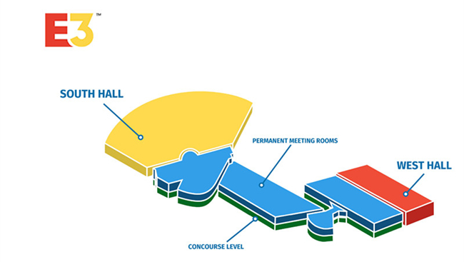 洛杉磯游戲展E3展館布局圖，